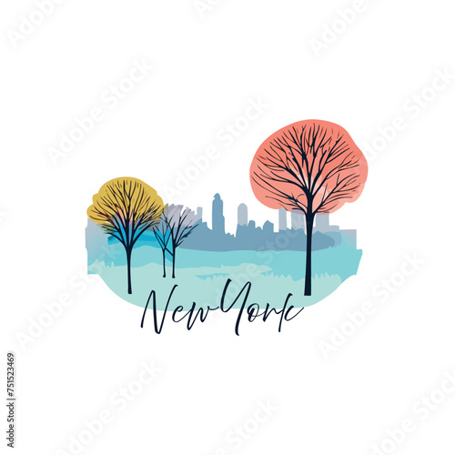 New York City landscape central park emblem 