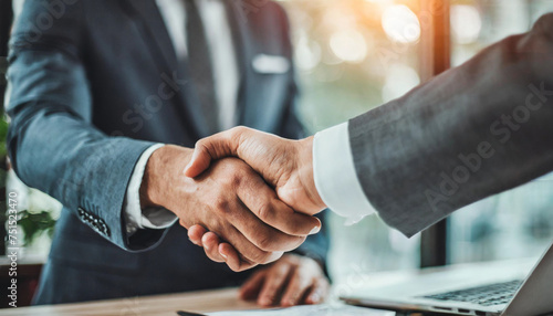 hands in a business office setting shaking hands confidently
