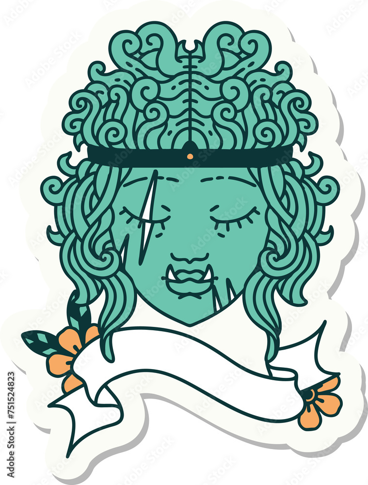 orc barbarian character face sticker orc barbarian character face sticker