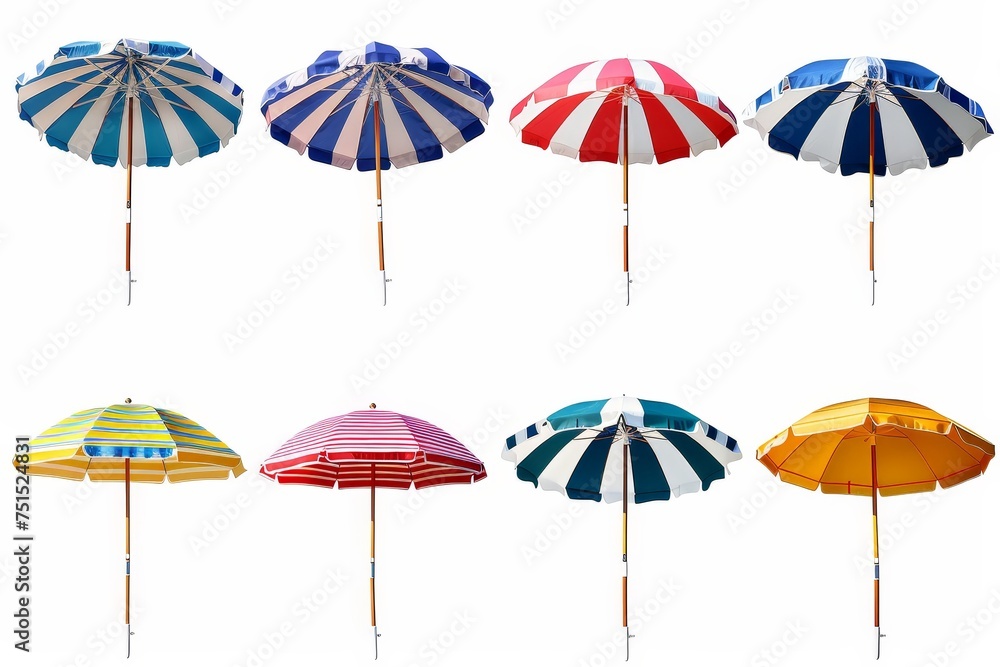 The set features striped beach umbrellas against a white background.