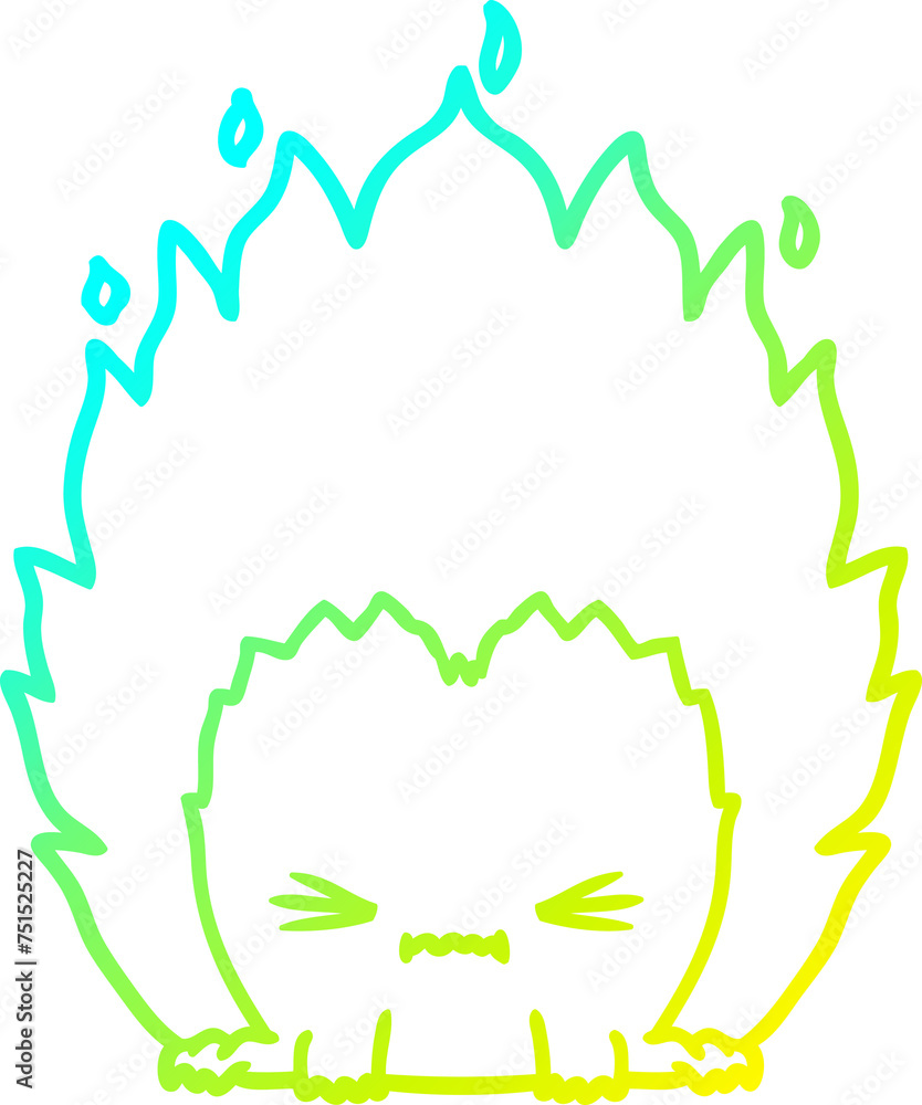 cold gradient line drawing cartoon fire creature cold gradient line drawing cartoon fire creature