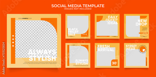 social media template banner blog fashion sale promotion. fully editable instagram and facebook square post frame puzzle organic sale poster. fresh colorful vector background