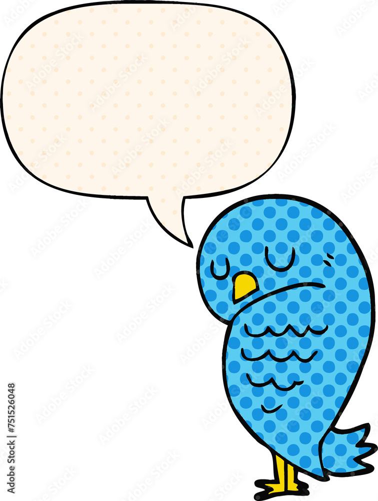 cartoon bird and speech bubble in comic book style cartoon bird and speech bubble in comic book style