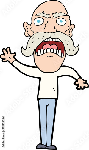 cartoon angry old man