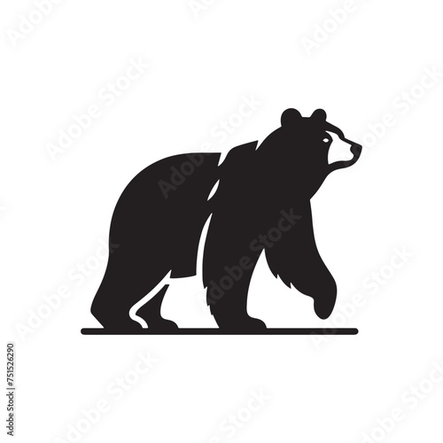 Wild Majesty  Vector Bear Silhouette - Capturing the Untamed Beauty of Nature s Noble Creature in Elegant Form. Vector Bear Illustration.