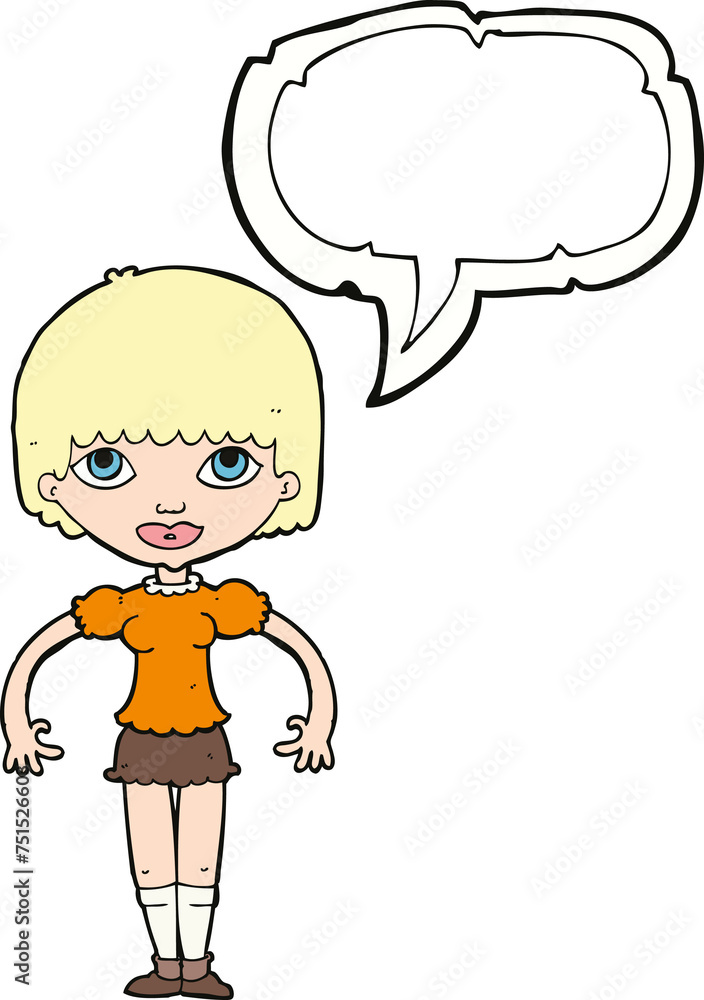 cartoon girl with speech bubble cartoon girl with speech bubble