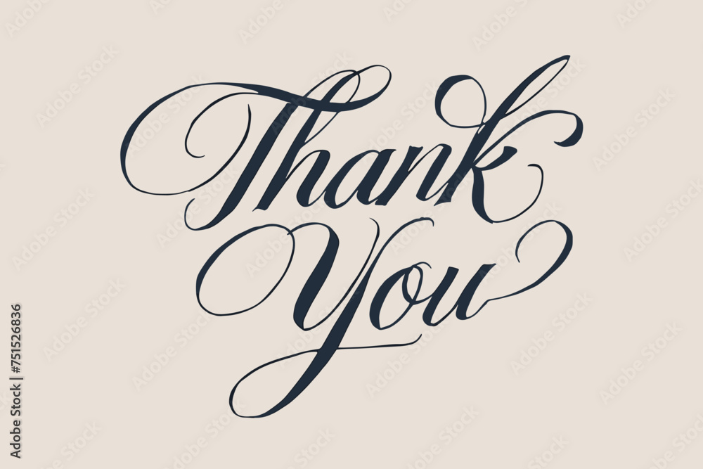 Thank you Hand drawn lettering. Calligraphic Lettering, Typographyc vector illustration. Thank you Hand drawn lettering. Calligraphic Lettering, Typographyc vector illustration.