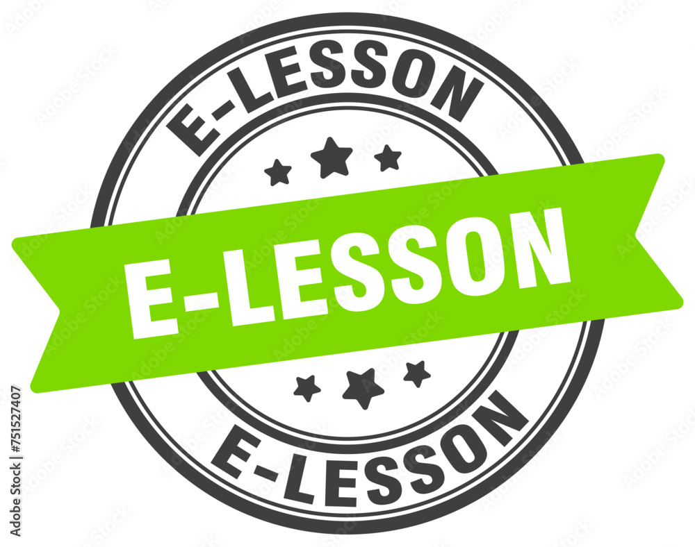 Fototapeta premium e-lesson stamp. e-lesson label on transparent background. round sign