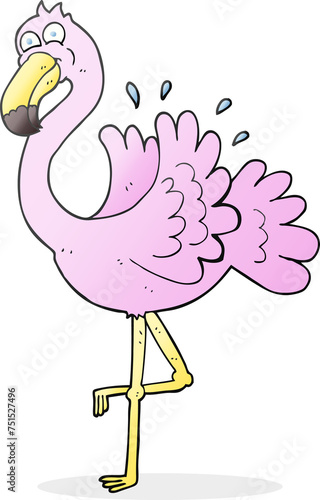 cartoon flamingo