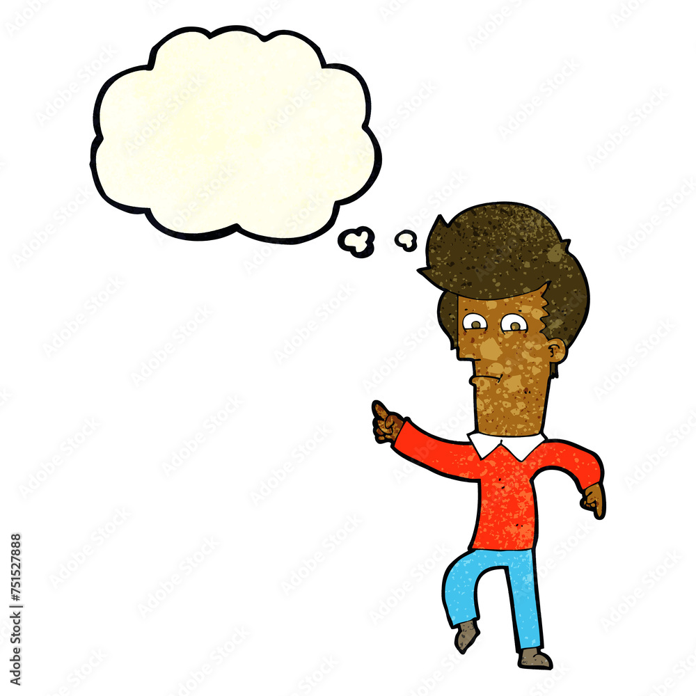 cartoon man pointing with thought bubble cartoon man pointing with thought bubble