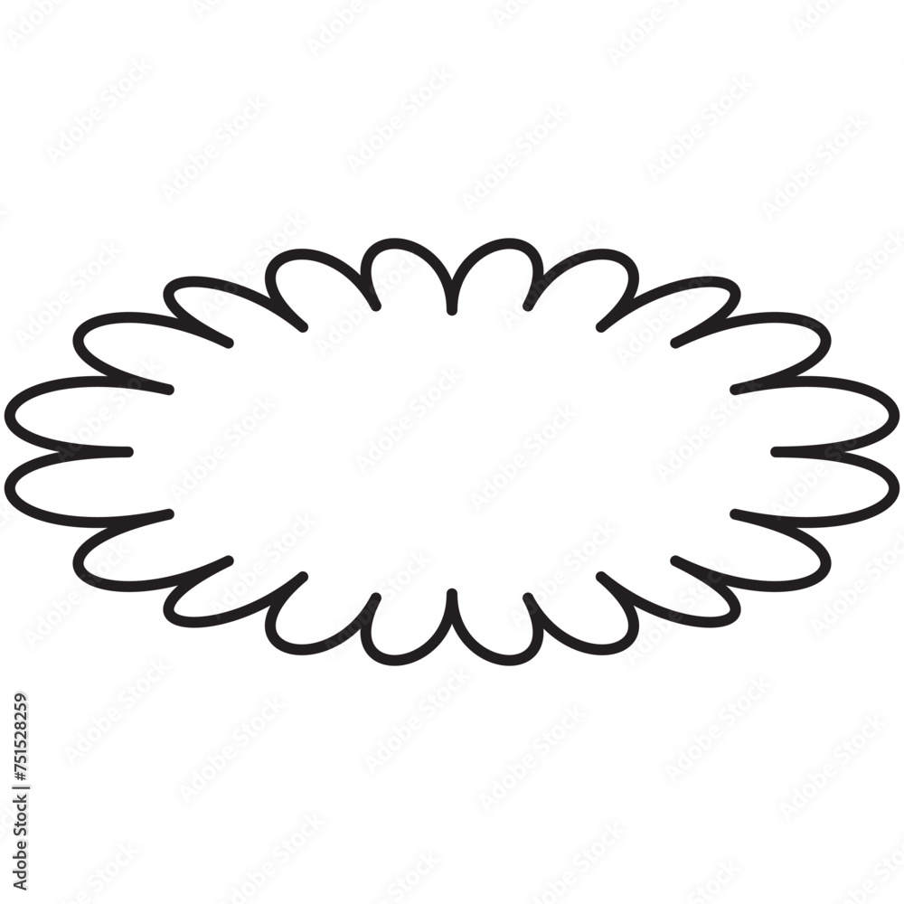 Scallop Circle Silhouette Shapes Icon Set
