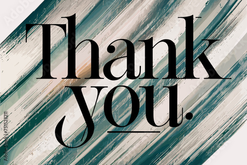 Thank you Hand drawn lettering. Calligraphic Lettering, Typographyc vector illustration. photo