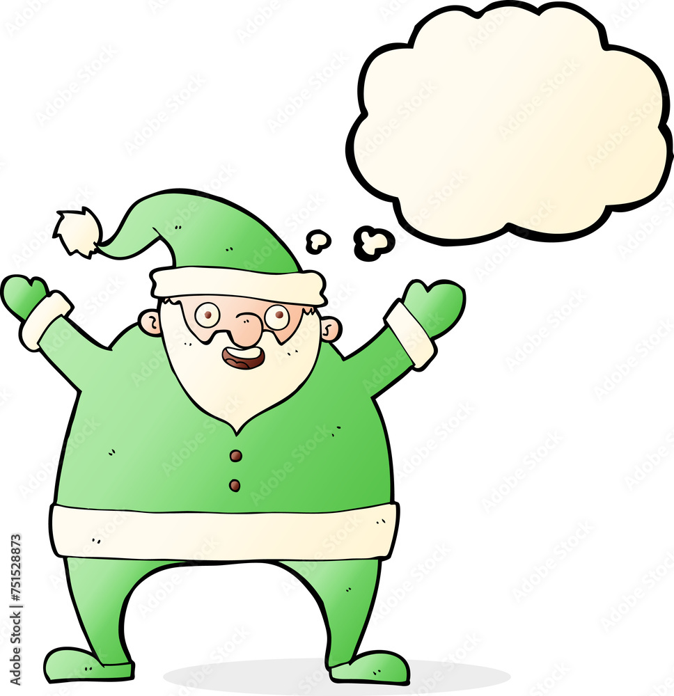 cartoon santa claus with thought bubble cartoon santa claus with thought bubble