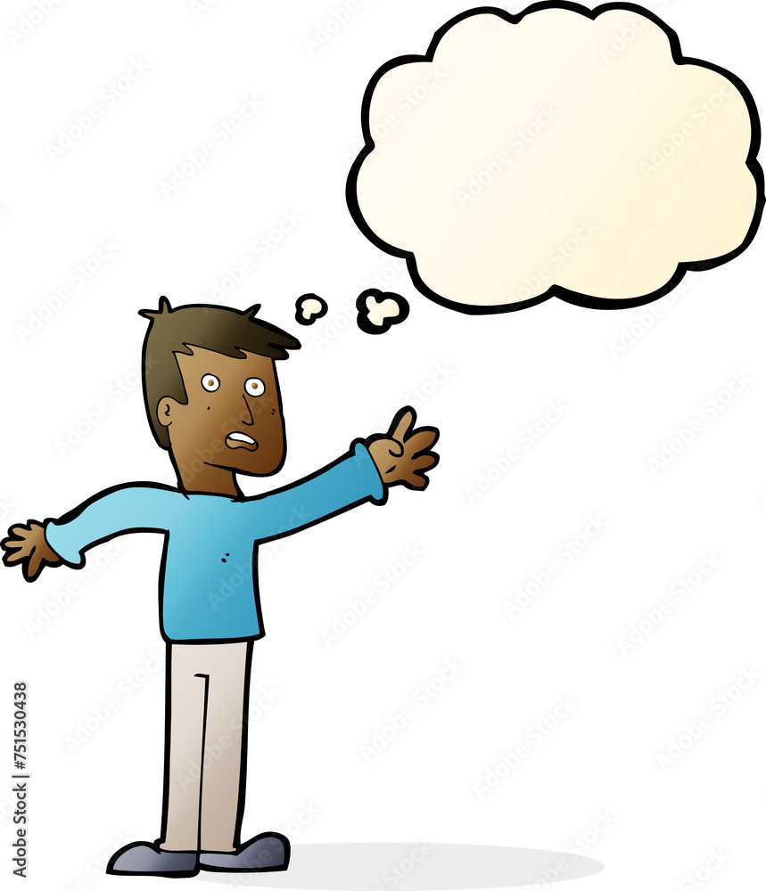 cartoon worried man reaching with thought bubble cartoon worried man reaching with thought bubble
