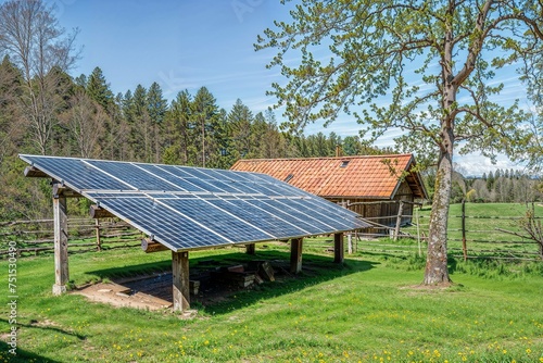 Solar panels in a suburban ...