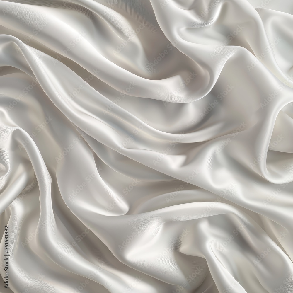 The texture of the satin fabric of white color for the background The texture of the satin fabric of white color for the background