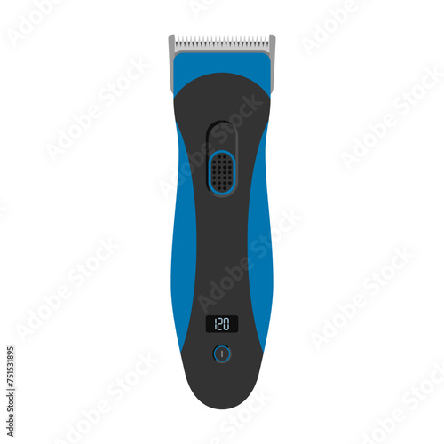 Hair and beard clipper trimmer isolated on a white background. Electric hairdressing equipment, hair clipper in a flat style. Vector illustration