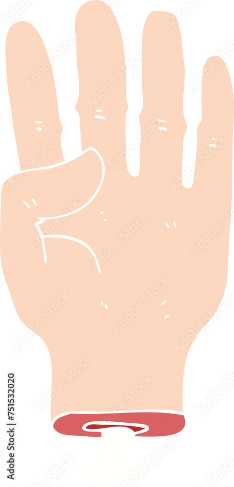 flat color illustration of a cartoon hand flat color illustration of a cartoon hand