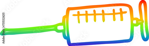 rainbow gradient line drawing cartoon syringe