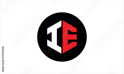 IE initial letter polygon icon gaming logo design vector template. batman logo, sports logo, monogram, falcon, war game, symbol, playing logo, abstract, fighting, typography, icon, minimal, premier 