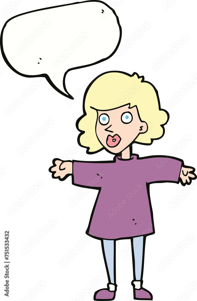cartoon nervous woman with speech bubble cartoon nervous woman with speech bubble