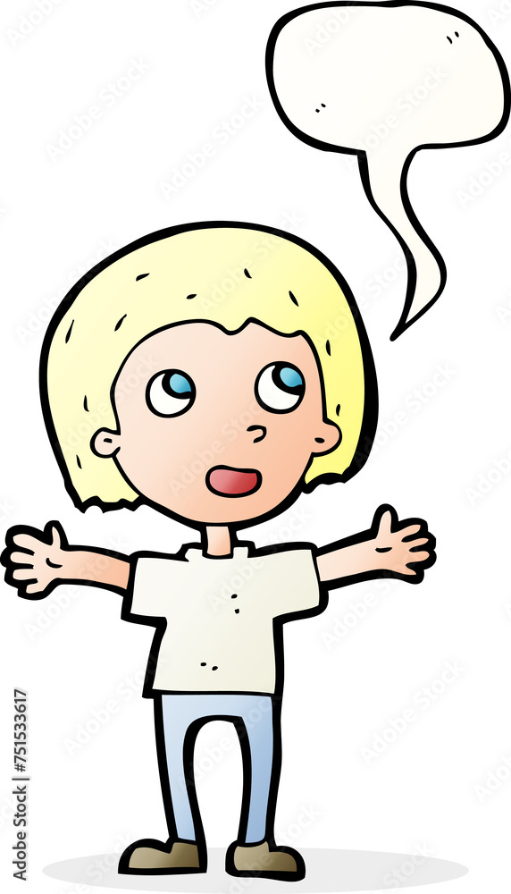 cartoon happy person with speech bubble cartoon happy person with speech bubble