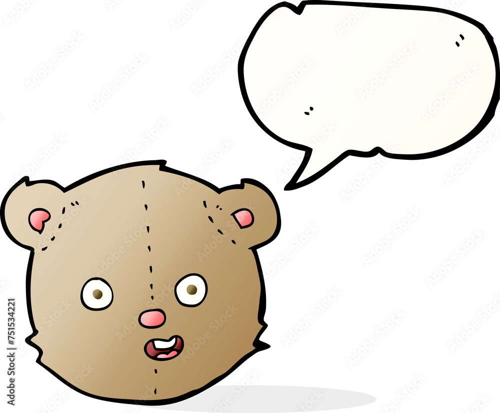 cartoon teddy bear head with speech bubble cartoon teddy bear head with speech bubble