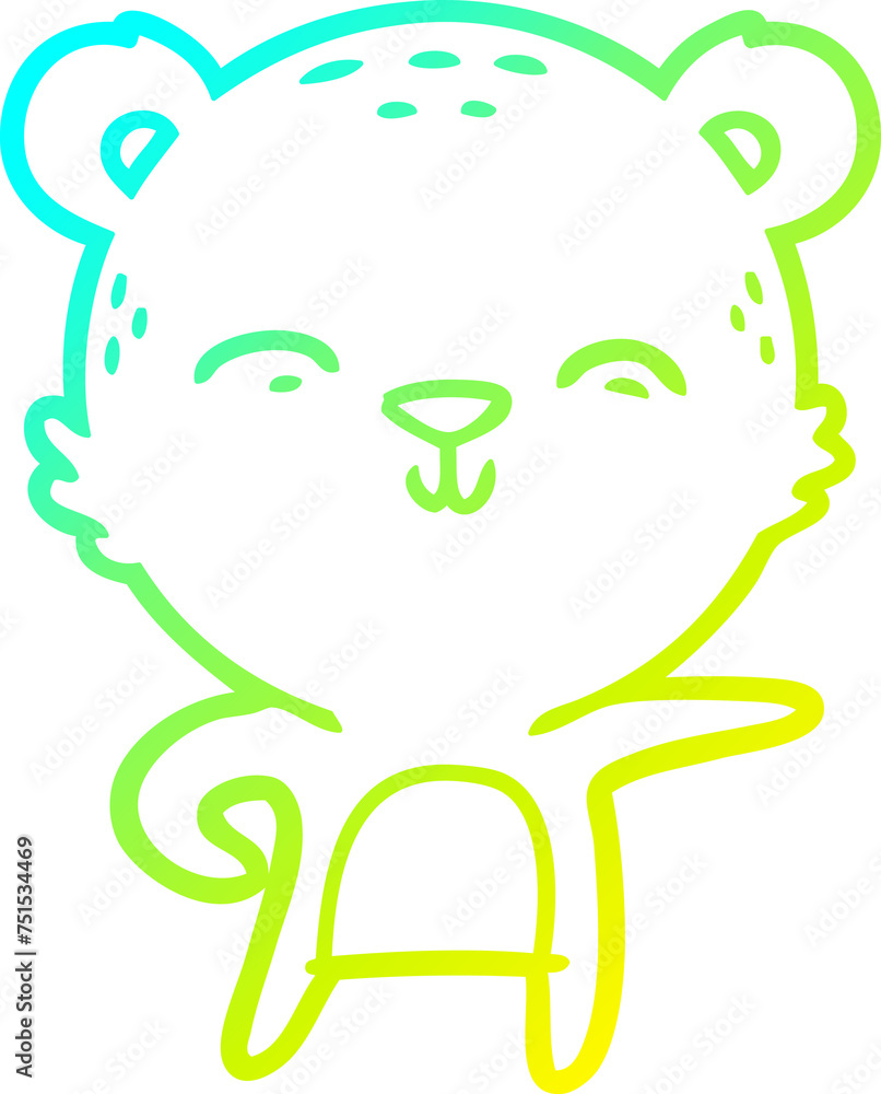 cold gradient line drawing happy cartoon bear cold gradient line drawing happy cartoon bear