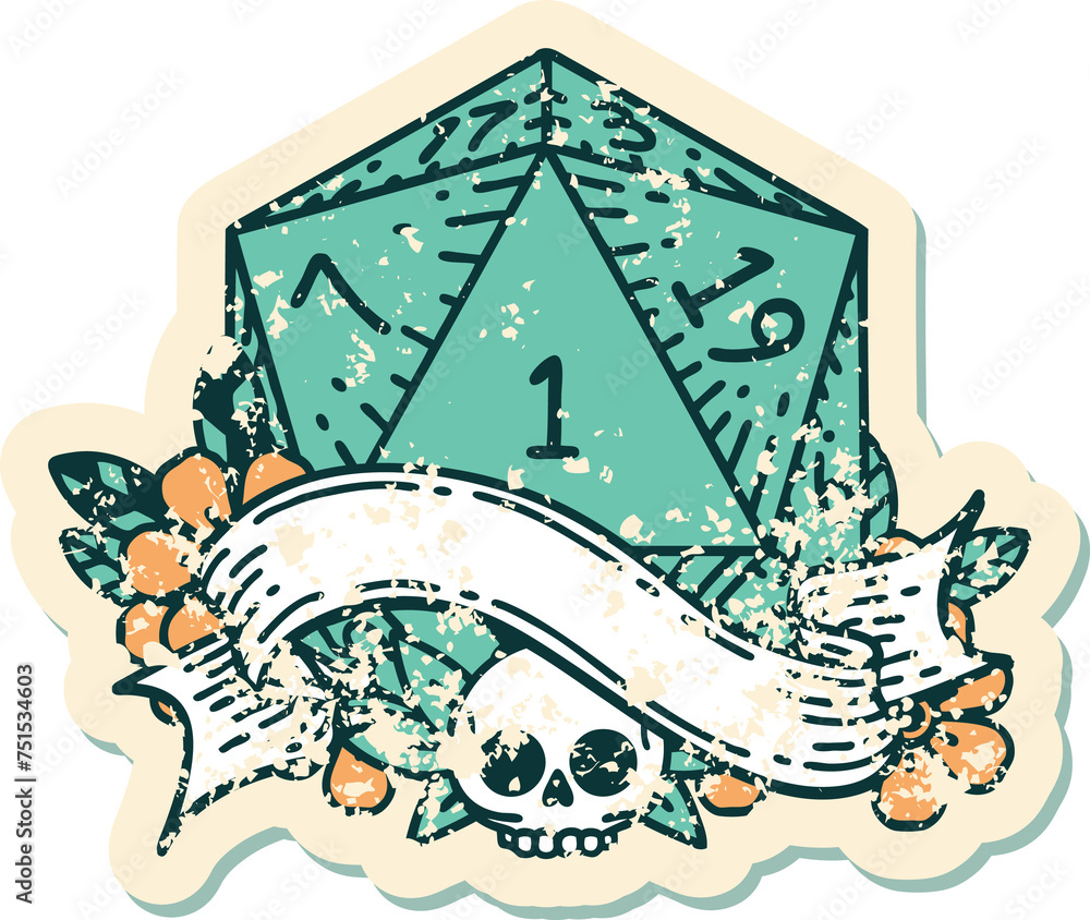 natural one d20 dice roll illustration natural one d20 dice roll illustration