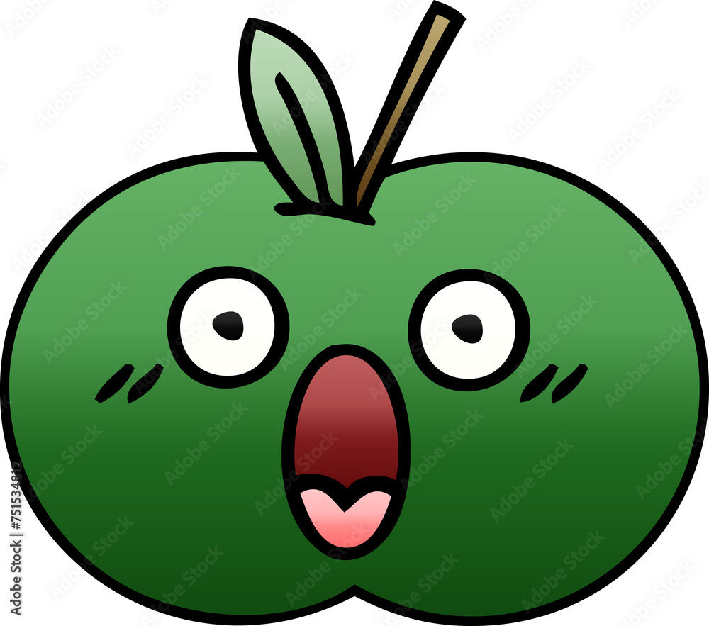Obraz premium gradient shaded cartoon juicy apple