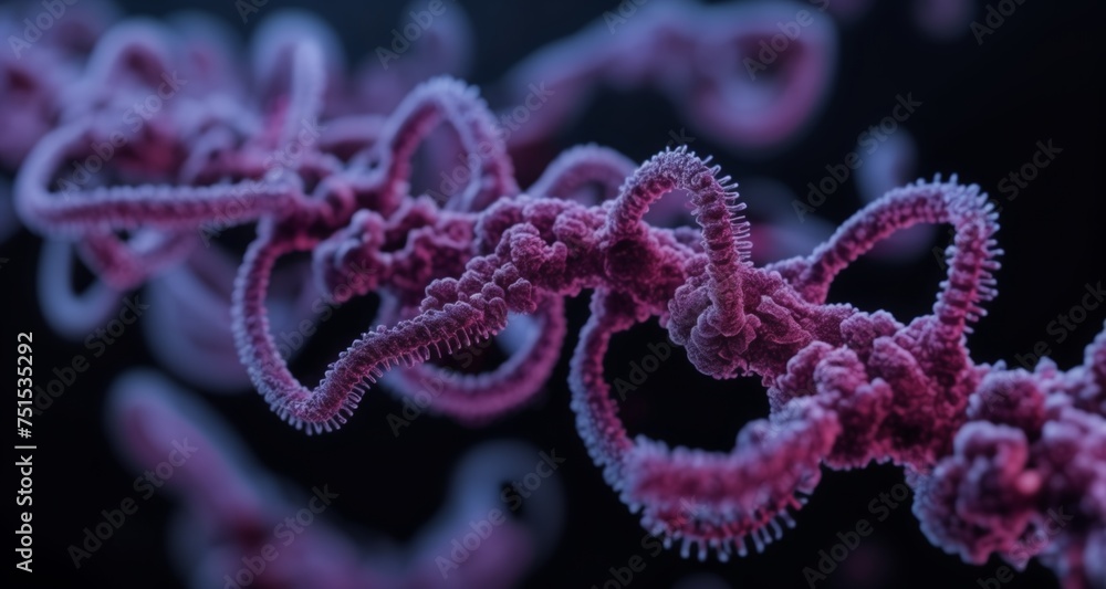 Vibrant pink coral-like structures in a microscopic world Vibrant pink coral-like structures in a microscopic world