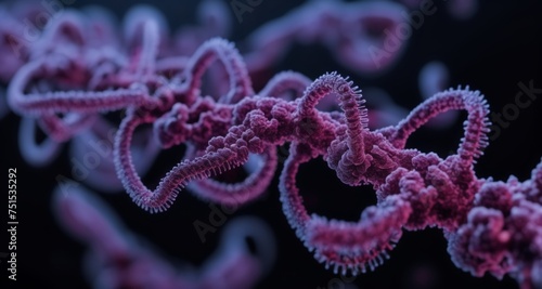  Vibrant pink coral-like structures in a microscopic world