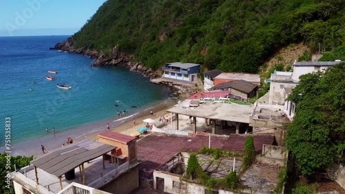 Town in beach with drone photo