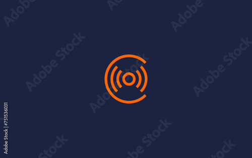 letter c with signal logo icon design vector design template inspiration