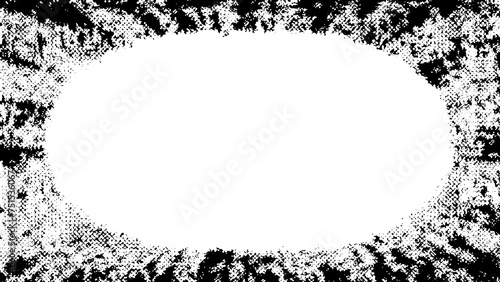 An abstract black and white grunge texture border background image.
