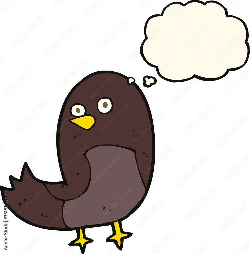 cartoon bird with thought bubble cartoon bird with thought bubble