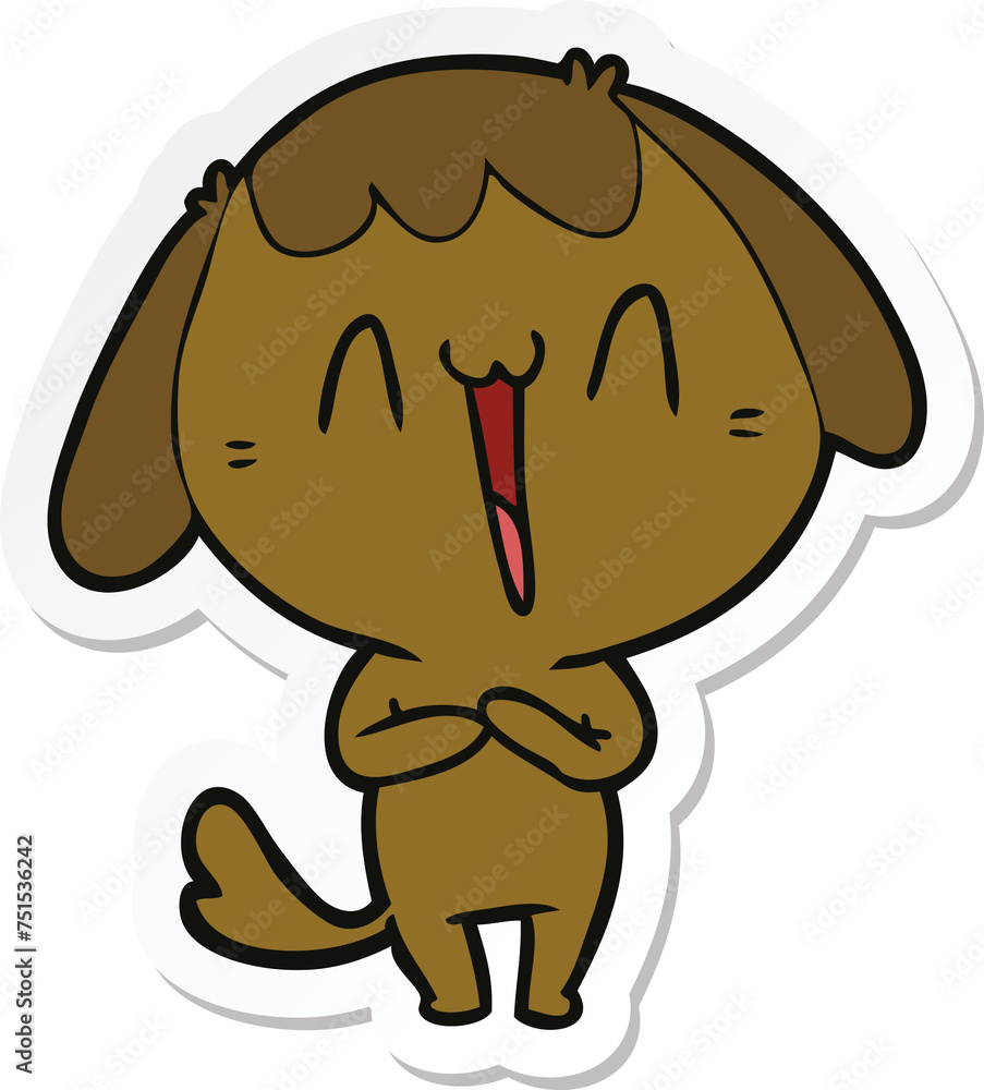 Fototapeta premium sticker of a cute cartoon dog