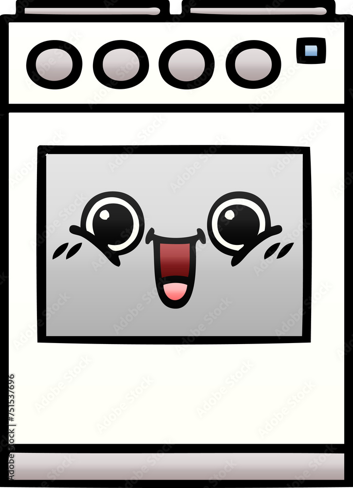 gradient shaded cartoon kitchen oven gradient shaded cartoon kitchen oven