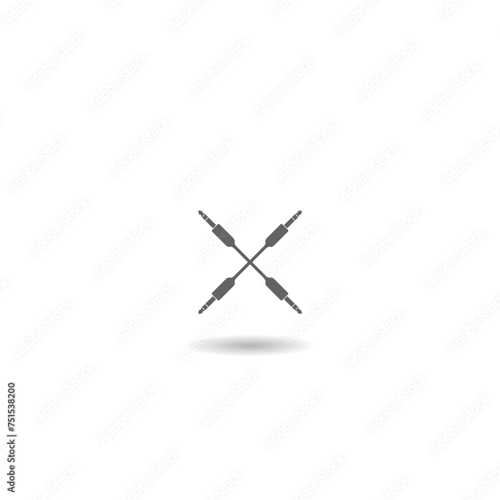 Audio jack icon with shadow Audio jack icon with shadow