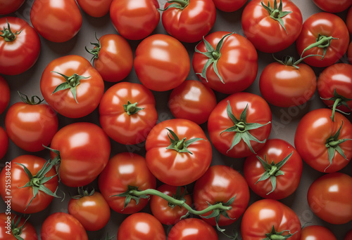 Top view of fresh tomatoes, red 3d beautiful vegetables background