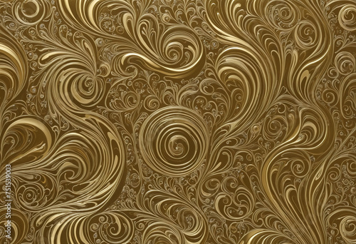 abstract gold swirls and marbles, vintage retro style background