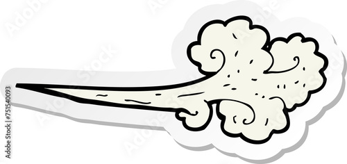 Obraz na plátně sticker of a cartoon gust of wind