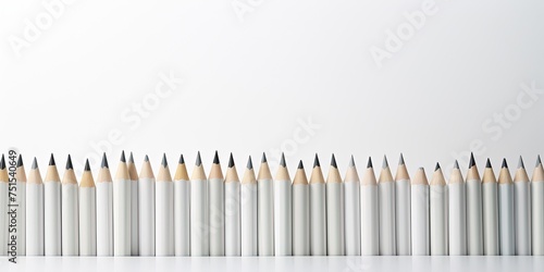 White pencils on white table. Clean start  clean design.