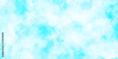 Abstract blue and white background with cloud grunge texture design. beautiful puffy clouds in bright blue sky in day sunlight. watercolor digital art painting for background texture design vector.