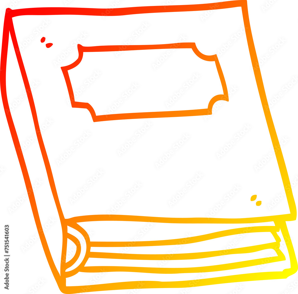 warm gradient line drawing cartoon closed book warm gradient line drawing cartoon closed book