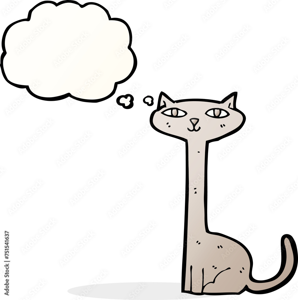 cartoon cat with thought bubble cartoon cat with thought bubble