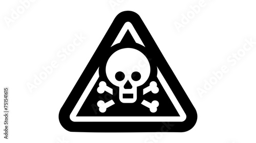 Skull vector icon. Skeleton symbol pictogram. Skull flat sign design. Scull icon. vector illustration on white background