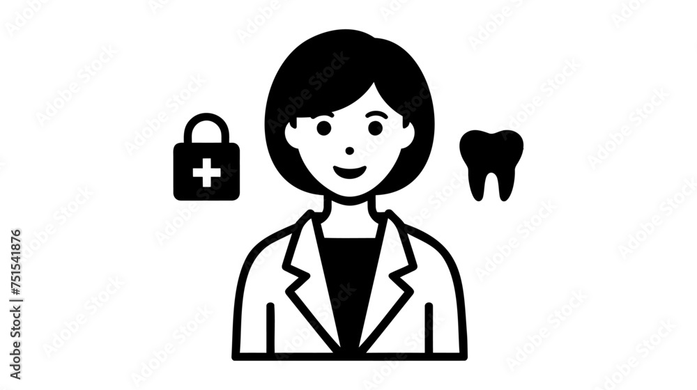 dentists vector line icon. illustration on white background dentists vector line icon. illustration on white background