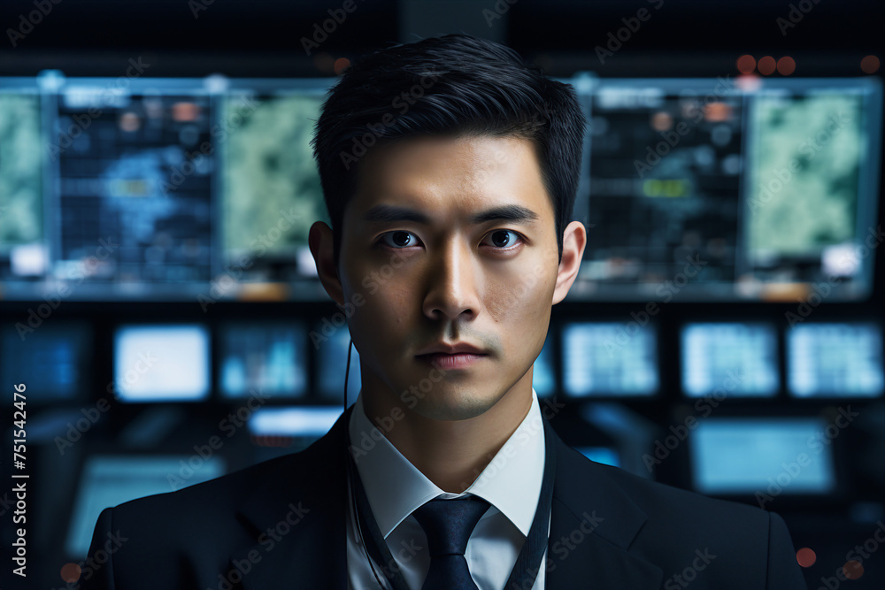 Created with generative AI picture of confident office worker IT specialist system administrator manager Created with generative AI picture of confident office worker IT specialist system administrator manager