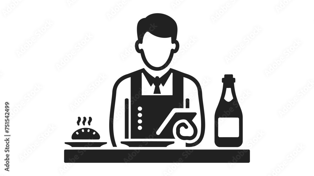 Waiter takes the order icon. vector illustration on white background Waiter takes the order icon. vector illustration on white background